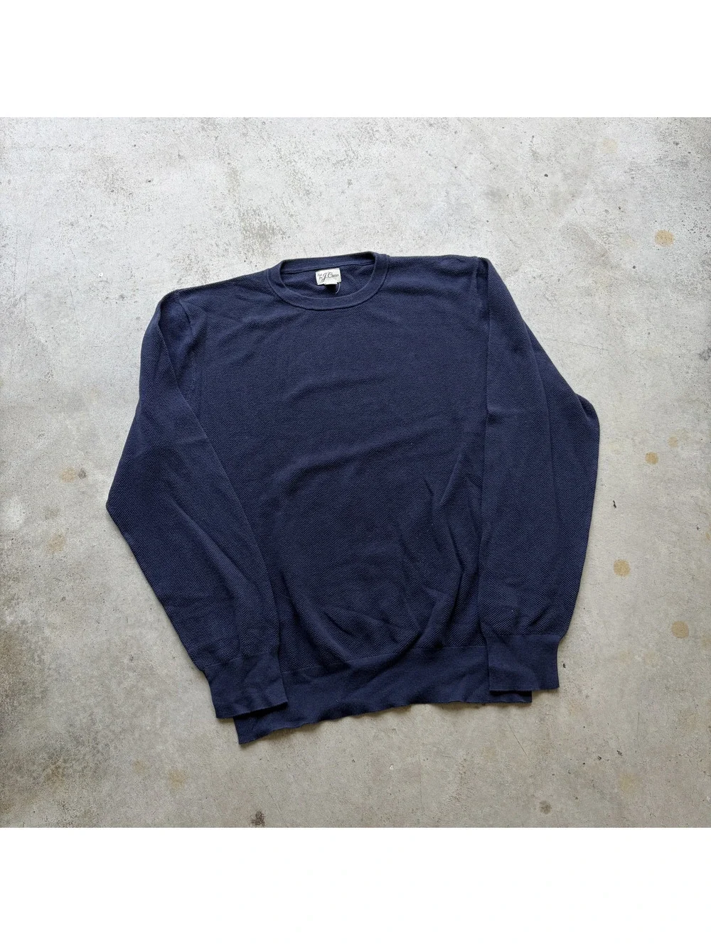 Vintage J. Crew Navy Blue Knit Thermal Sweater XL